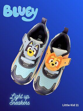 Bluey & Bingo Light-Up Sneakers Kids Size 11 NWT Flashing Shoes